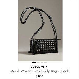 Dolce Vita Black Woven Crossbody Bag